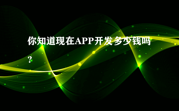 開(kāi)發(fā)一個(gè)app多少錢